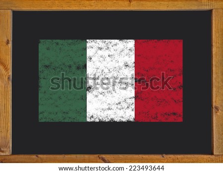 Mexico flag on a blackboard
