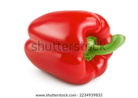 red sweet bell pepper isolated on white background Royalty-Free Stock Photo #2234939833