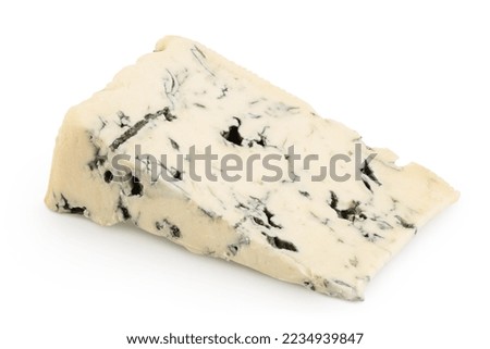 Blue cheese gorgonzola isolated on white background with full depth of field. Royalty-Free Stock Photo #2234939847