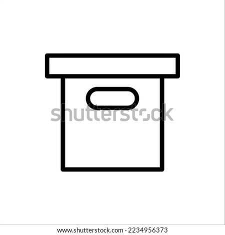 Box icon or logo in modern line style. Vector illustration on a white background.