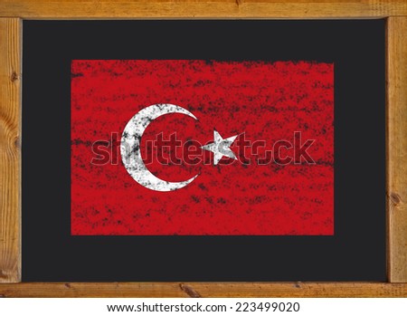 Turkey flag on a blackboard 