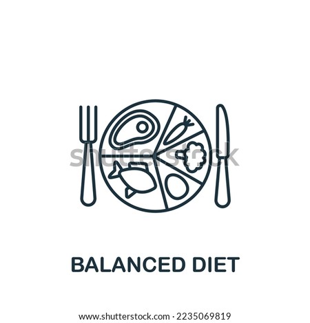 Balanced Diet icon. Monochrome simple Detox Diet icon for templates, web design and infographics Royalty-Free Stock Photo #2235069819