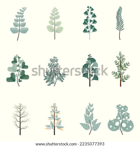 The set of 12 different trees leaves an isolated vector.