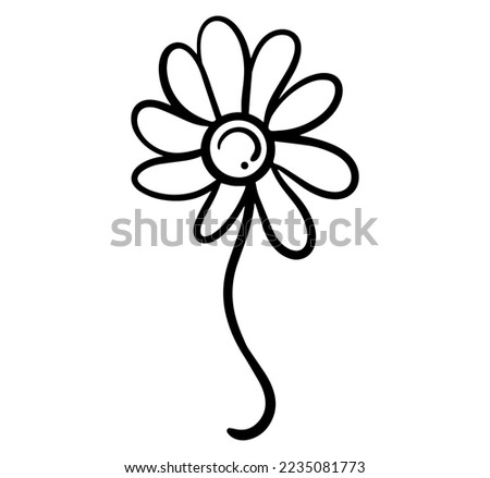 Sun flower hand drawn icon design vector. 