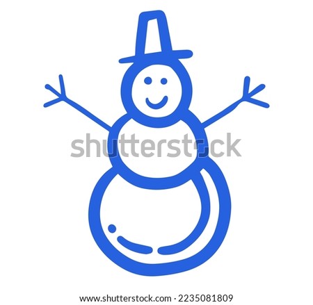 Snowman hand drawn icon design vector. 