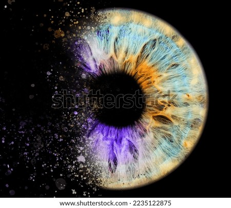 Eye iris colorful wonders of the human body close-up photo Royalty-Free Stock Photo #2235122875