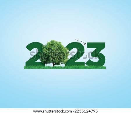 Green happy new year 2023, environmental conservation concept in upcoming year 2023 concept
 Royalty-Free Stock Photo #2235124795