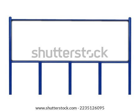 Front view of light box with blue cast iron frame and shadow. isolated. isolated on white background