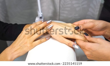 Hand massage In Spa Beauty salon. Effect of moisture, nutrition and mitigation. High quality photo