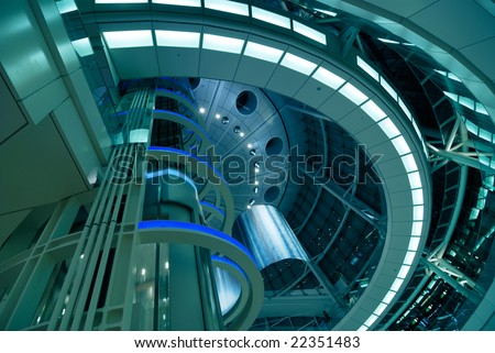 abstract modern futuristic architectural interior background, Tokyo, Japan Royalty-Free Stock Photo #22351483