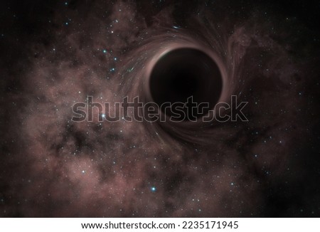 Black hole. Science fiction wallpaper.  Elements of this image furnished by NASA. Royalty-Free Stock Photo #2235171945