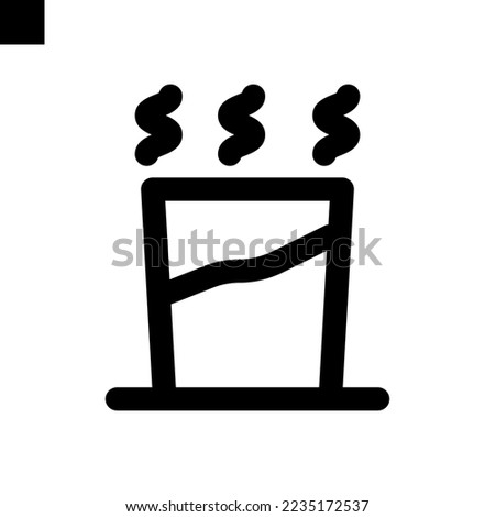 hot coffee icon line style vector