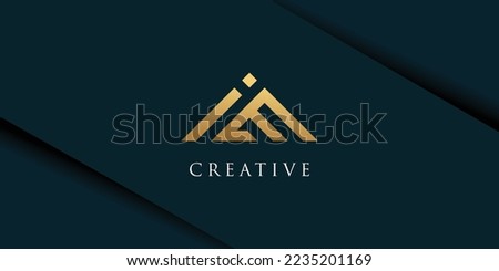 Letter im logo with gold gradient design icon vector