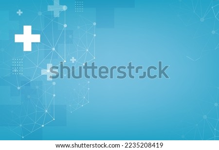 Modern blue medical technology background.vector polygon pattern