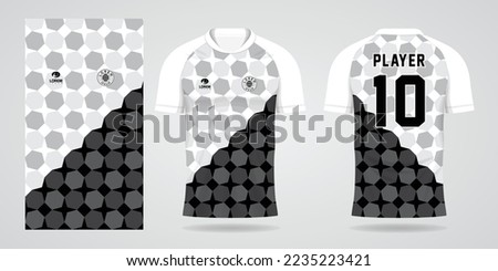 black white sports shirt jersey design template