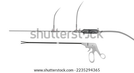 Vector illusration of the Laparoscope Specialty Laparoscopic Slide.Instruments and devices used in laparoscopic surgery