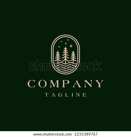 Night Forest Logo Template Design Vector Illustration