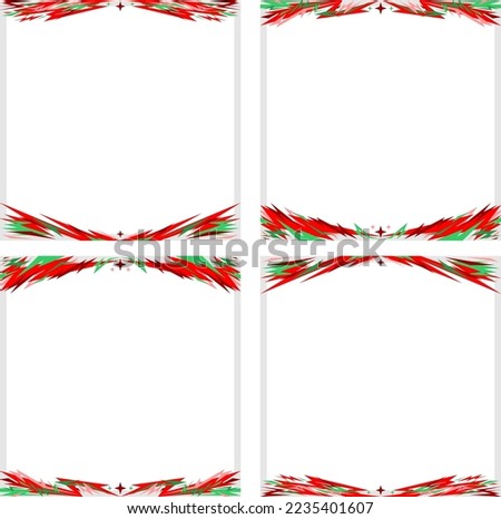 red and green national flag abstract banner frame template for social media feed post. flyer vector pattern. national