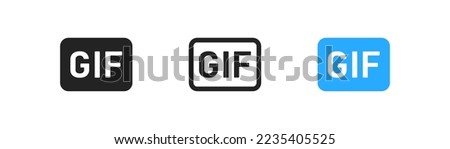 GIF animation play button animation outline icon. Social media, button for ui.  File format symbol. Simple flat design. Vector illustration.

