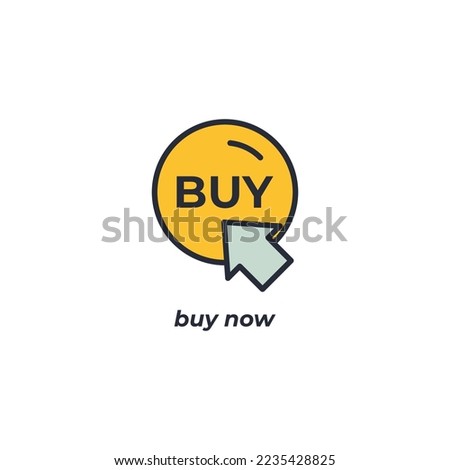Vector sign buy now symbol is isolated on a white background. icon color editable.