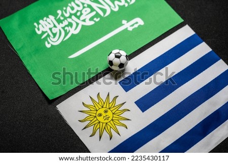 Saudi Arabia vs Uruguay, Football match with national flags