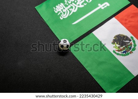 Saudi Arabia vs Mexico, Football match with national flags