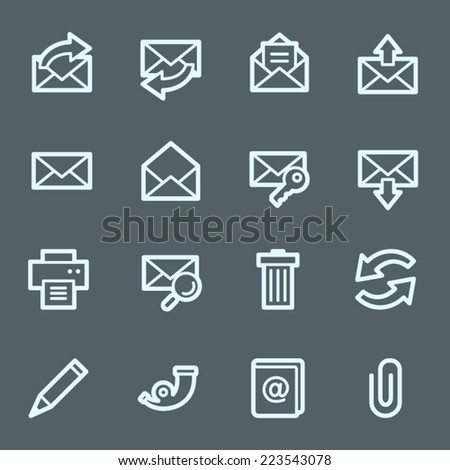 Email web icons set