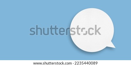 white paper with speech bubbles isolated on blue background communication bubbles design.