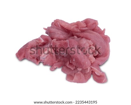 top view,mixed meat slices on a white background,isolated