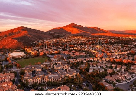 Eastlake Chula Vista in San Diego County. San Miguel Mountain in distance.  Royalty-Free Stock Photo #2235449383