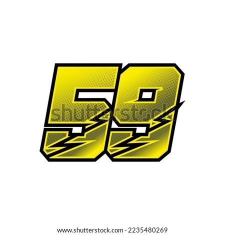Number vector for sports and racing number 59