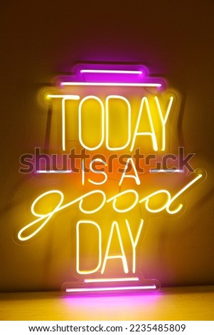 Colorful neon sign today is a good day. Trendy style. Neon sign. Custom neon. Home and party decor.