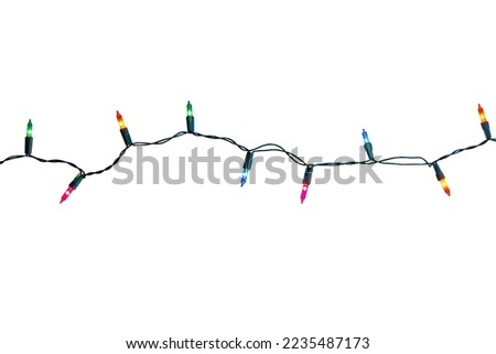 String of Christmas lights isolated on white background With clipping path

