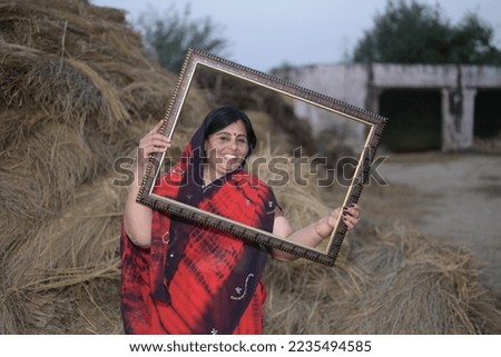 Portrait of Indian lady in one frame