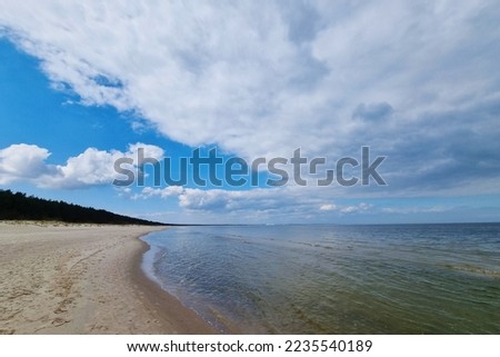 Baltic Sea coast. Light sand on the beach. A sunny day