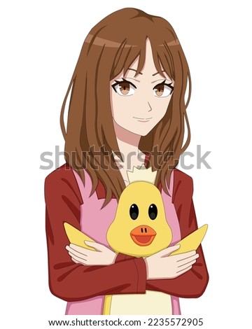 anime girl female character art style drawing design no background vector