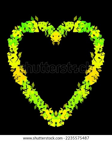 love vector with abstract leaf symbol drawing and black background