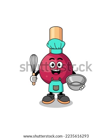 Illustration of matches as a bakery chef , character design