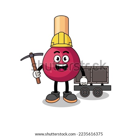Mascot Illustration of matches miner , character design