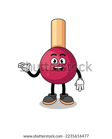matches cartoon with welcome pose , character design
