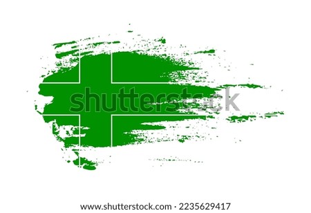 Grunge brush stroke flag of Ladonia with painted brush splatter effect on solid background