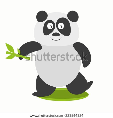 Panda with bamboo vector