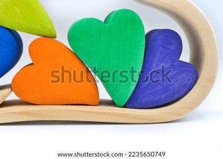 Colorful and cute heart-shaped building blocks