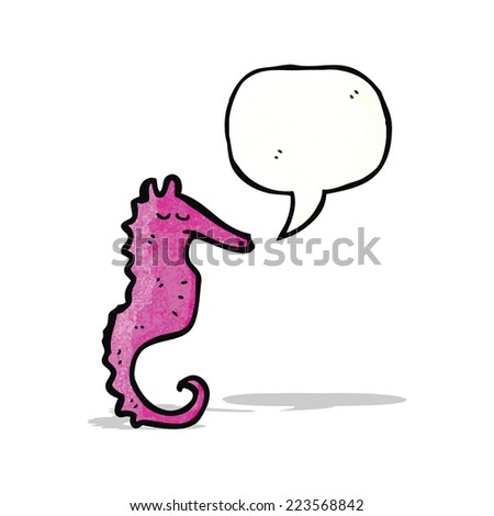 cartoon pink sea horse