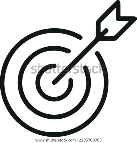 Simple target line icon. Stroke pictogram. Vector illustration isolated on a white background. Premium quality symbol. Vector sign for mobile app and web sites.
