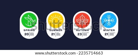 Four season icon logo vector template design for emblem or sticker business Royalty-Free Stock Photo #2235714663