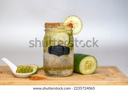 Delicious drink made with cucumber