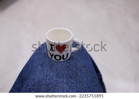 I Love You Small Love Cup on jeans pants