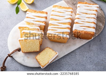 Lemon pound cake frreshly baked with lemon sugar glaze