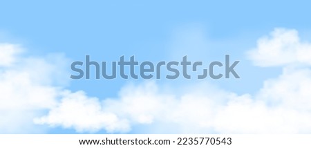 Sky seamless with clouds background,Endless pattern blue sky cloudy texture,Vector 3d banner Nature landscape for spring,summer backdrop,Illustration seamless pattern cartoon for environment wallpaper